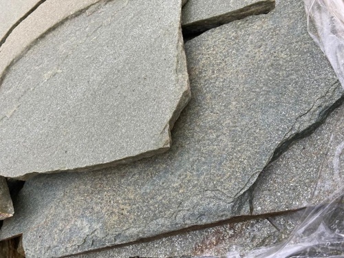 Плитняк златолит зелёный для цоколя, отмостки купить в Ишимбае