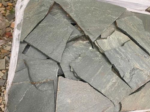 Плитняк златолит зелёный для цоколя, отмостки купить в Ишимбае