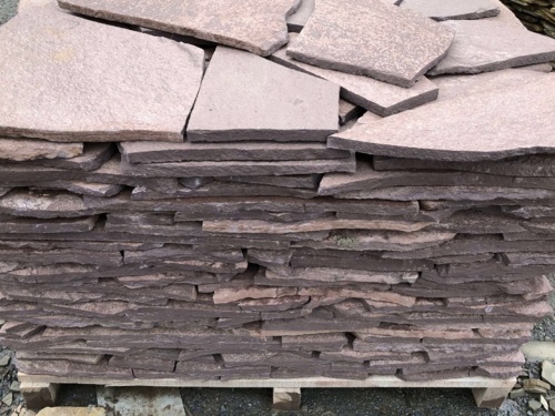 Плитняк лемезит бордовый для облицовки цоколя 20-25 мм  купить в Ишимбае