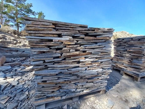 Плитняк златолит серебристый для фасада купить в Ишимбае